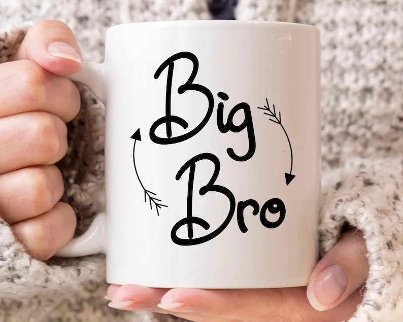 

Big Bro Mug, Cute Big Brother Announcement Coffee Cup For Kids And Toddlers, Funny New Big Brother Gift Idea, Big Brother Mug