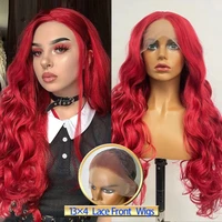 sivir red lolita synthetic wigs for women lace front free breakdown long wavy hair cosplay anime high temperature fiber