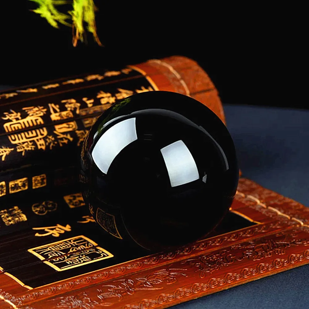 Натуральный энергетический обсидиан полированный кварцевый хрустальный шар