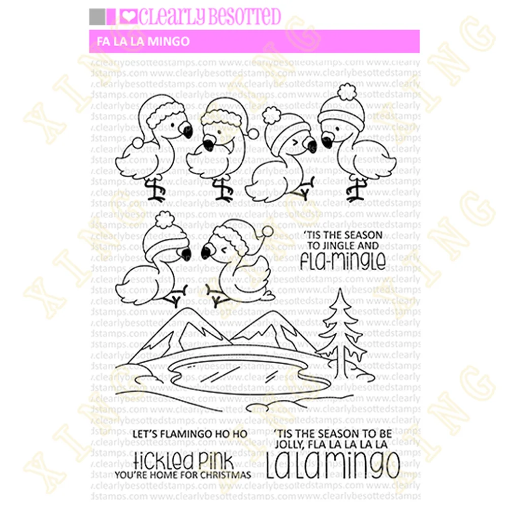 

New Fa La La Mingo Metal Cutting Dies and Clear Stamps Scrapbooking Craft Supplies DIY Make Photo Album Mould Embossing Die