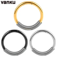 vanku 2pcstainless steel popular ear hangers weights round big hoop spring ear tunnels plugs piercing gauges body jewelry