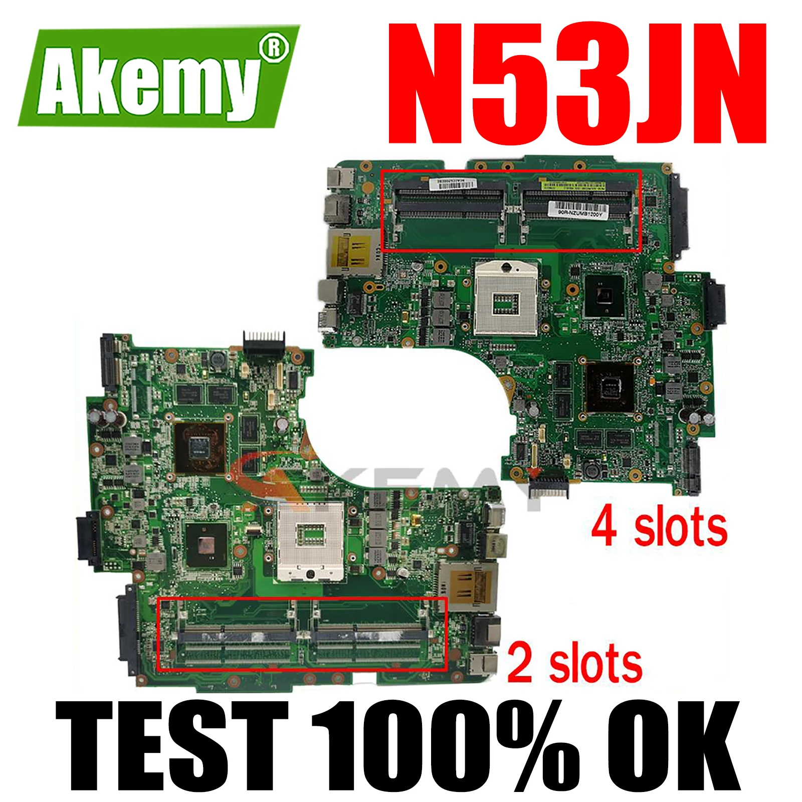 

N53JN материнская плата 2 слота или 4 слота для ASUS N53JF N53JG N53JQ N53JL N53JN N53J оригинальная материнская плата для ноутбука