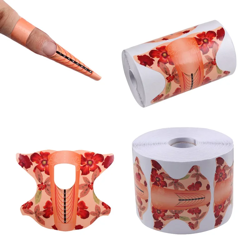 

300/500Pcs/Roll Nail Forms Sticker For Extension Manicure Acrylics For Nails UV Gel Nail Tips Convenient DIY Design Tools