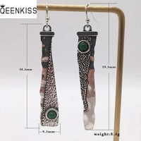 qeenkiss%c2%a0eg6227 fine%c2%a0jewelry%c2%a0wholesale%c2%a0fashion%c2%a0woman%c2%a0girl%c2%a0birthday%c2%a0wedding%c2%a0gift retro saw%c2%a0emerald antique silver drop earrings