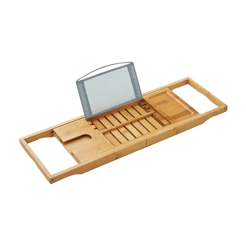 

Caddy Tray for Bathtubs with Book/Tablet Prop, Bamboo Finish Bleame hair removal Cosas de esponja para lo tallarse el cuerpo Bac