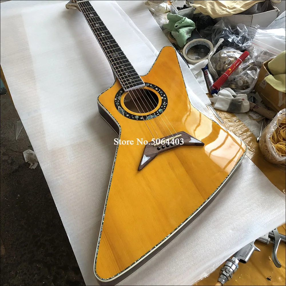 

Factory direct 6-string electric guitar, goose-type acoustic guitar, single rose fingerboard, abalone wrapping, postage.