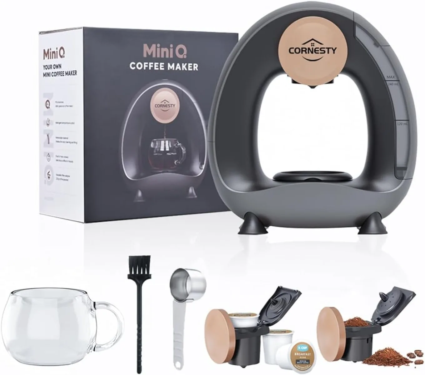 

Automatic Coffee Maker for Home 240ml Drip Coffee Brewer 1400W Mini Americano Coffee Machine(Grey) | USA | NEW