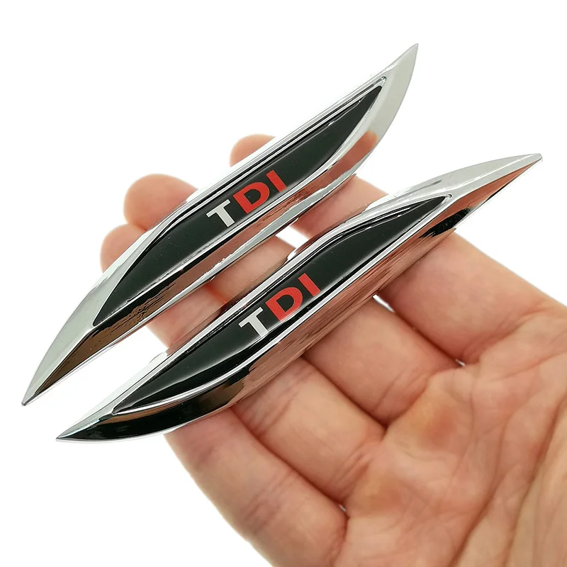 

1 Pair 3D Metal + Resin Sports TDI Logo Emblem Badge Decals Auto Fender Side Boot Trunk Car sticker Accessories For Volkswagen