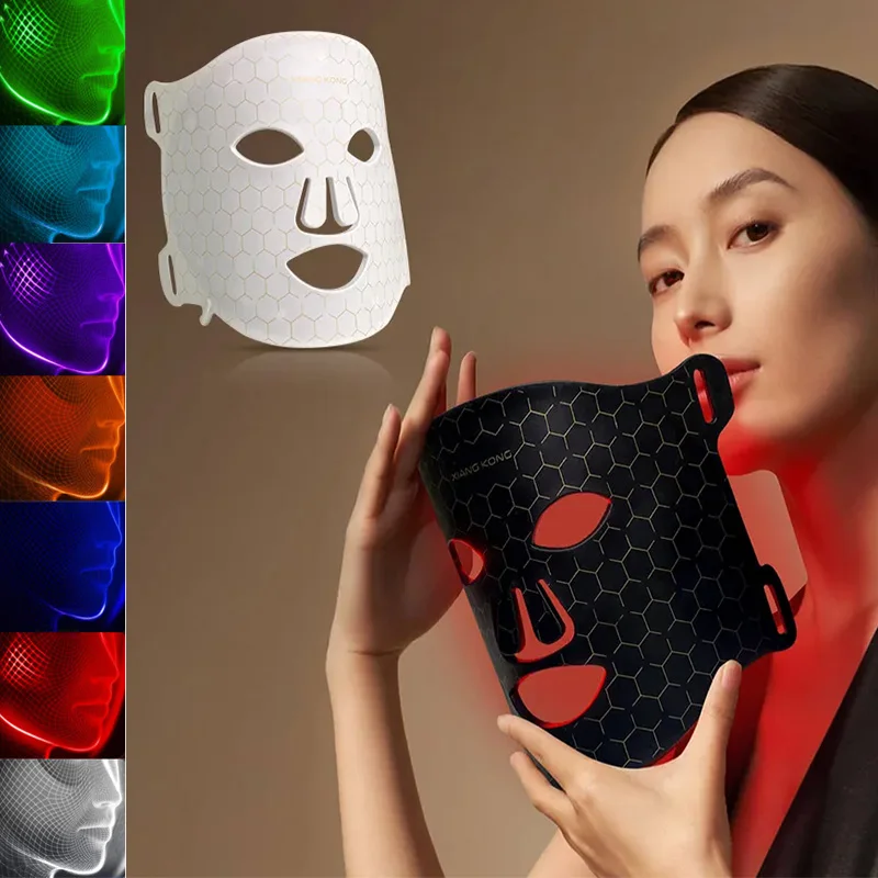 

New Arrival Red Led Light Therapy Infrared Flexible Soft Mask Silicone 7 Color Led Therapy Anti Aging Advanced Photon Mask