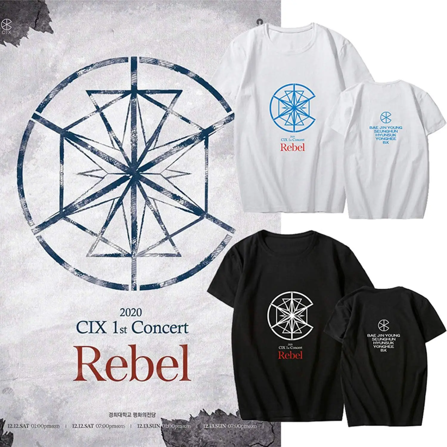 Футболка Xkpopfans Kpop CIX футболки с поддержкой рестанции 1-го концерта футболка Seunghun