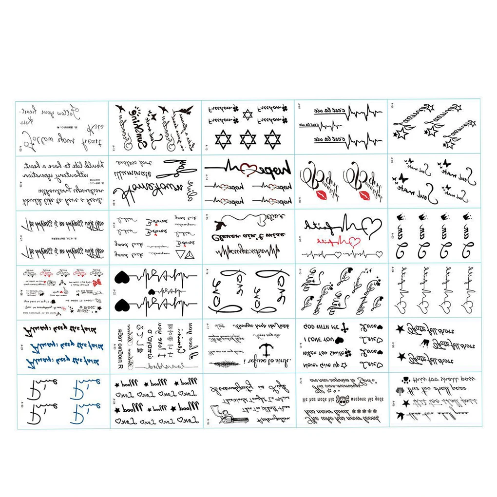 

30 шт., водостойкие трафареты для временного раскрашивания