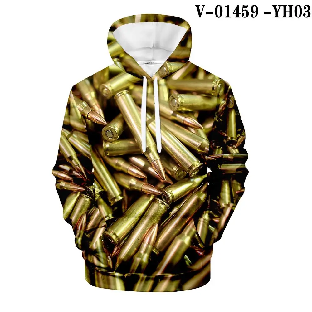 

3D Digital Printing - Bullet Series Creative Leisure Trend Men's Sweater Series 2022 Autumn and Winter Thick Original Sweater