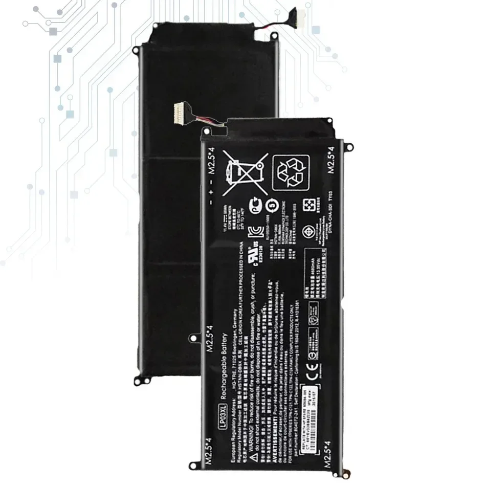 Аккумулятор LP03XL 4680 мАч для HP Envy 15 15-ae020TX TPN-C124 TPN-C122 807417 -005 HSTNN-DB7C DB6C Ноутбук Bateira