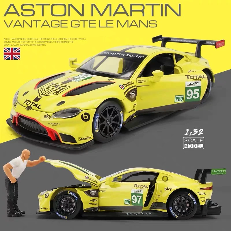

1:32 Aston Martin GTE Track Alloy Racing Car Model Diecasts Metal Toys Vehicles Sports Car Model Pull Back Simulation Kids Gifts