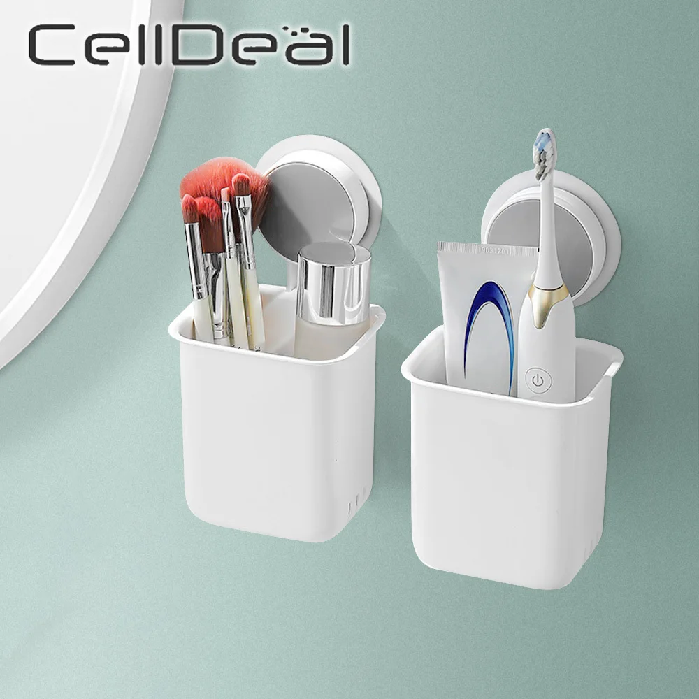 

Wall Mounted Toothbrush Holder Punch Free Toothpaste Mouth Cup Rack Waterproof Portable Bathroom Storage Rack Home Supplies