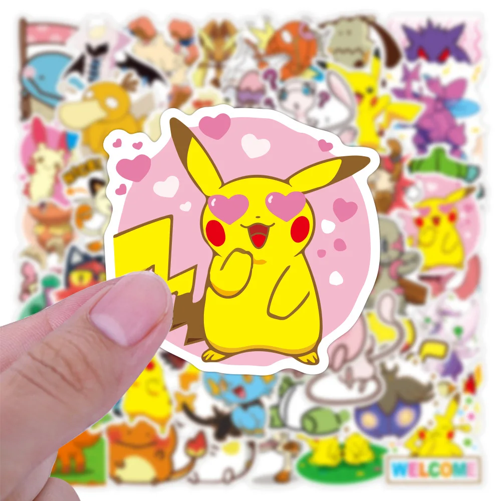 

50pcs Pokemon cartoon anime Pokemon Pikachu graffiti stickers anime figure luggage computer helmet DIY decorative stickers toys