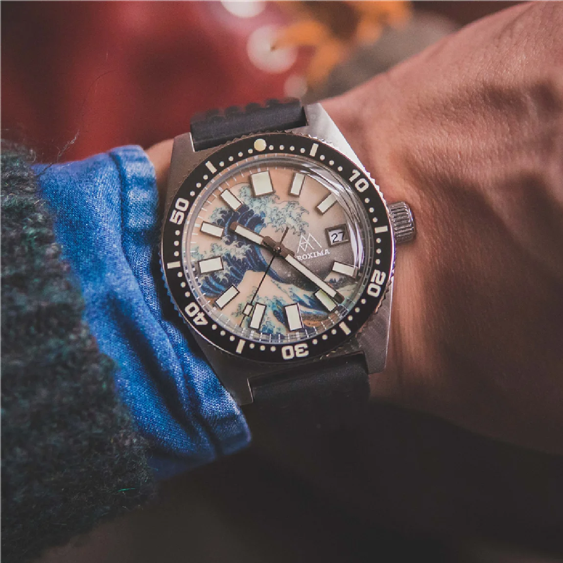 

Proxima Luxury Vintage Diver Dress Watch Men's Automatical NH35 Wristwatch Mechanical Waterproof 200M Sports Clock Waffle Strap