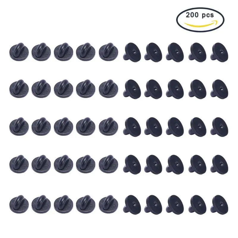 

4XBE 200 PCS Rubber Pin Backs Lapel Pin Backs Pin Safety Backs Rubber Material