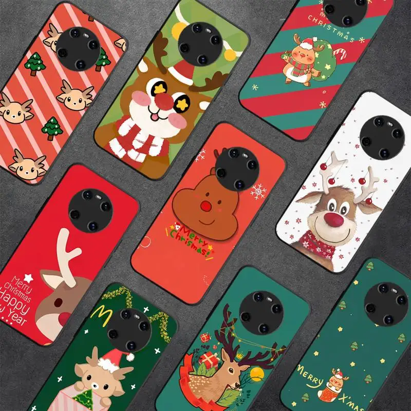 

Christmas New Year Gifts Elk Snow Phone Case for Huawei Y 6 9 7 5 8s prime 2019 2018 enjoy 7 plus