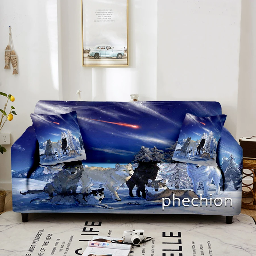 

Fashion Fire Ice Wolf 3D Print Elastic Sofa Cover Stretch Couch Cover Sofa Covers for Living Room Sectional Sofa Protector W56
