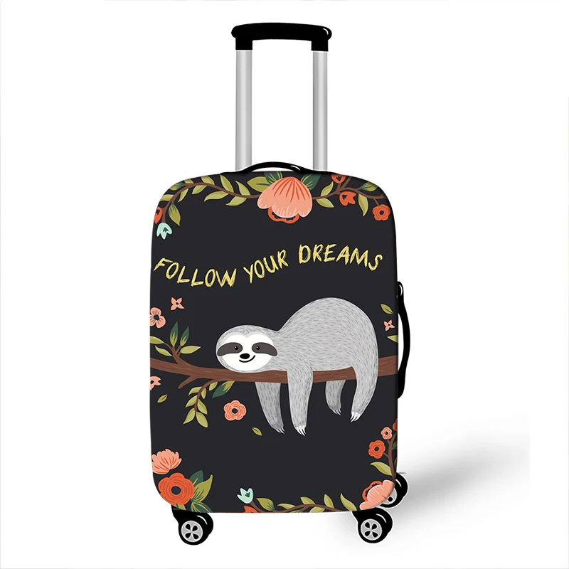 Custom Design Funny Slow Sloth Print Luggage Cover for Travelling Anti-dust Suitcase Cover Elastic Trolley Case Protective Cover