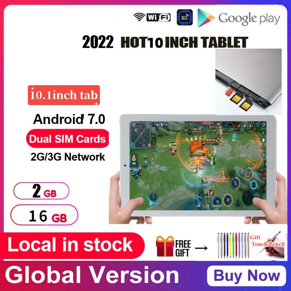 P20 10.1'' Android 7.0 Phone Call 3G Tablet PC MTK6592 ARM Cortex A7 Google Play Quad Core 1GB RAM 16GB ROM 1280*800IPS Netbook