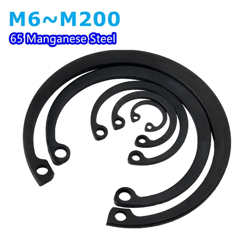 C Clips Snap Retaining Ring For Hole GB893 Black 65 Manganese Steel Washer Internal Shaft Circlip M6 - M200