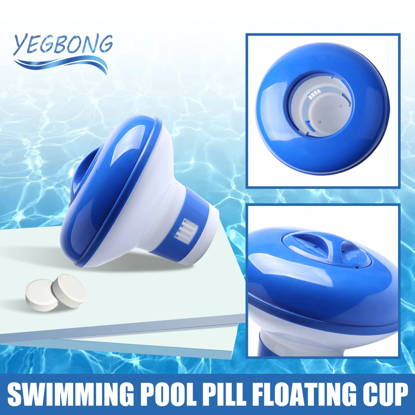 

1/2PCS Swimming Pool Floating Chemical Chlorine Dispenser Bromine Tablets Floating Applicator Spa Hot Tub Floater Cleaner Tool