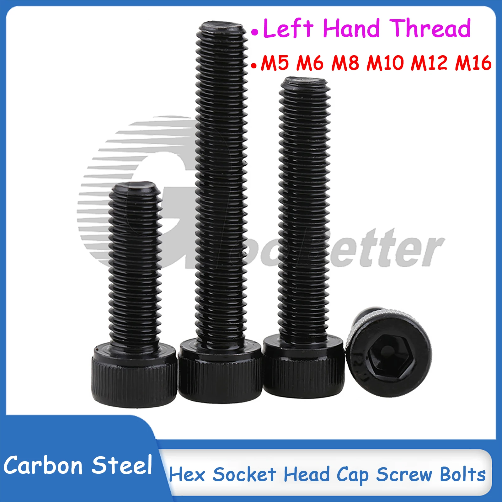 

Grade 12.9 Left Hand Thread Hex Socket Head Cap Screw Bolts Cylinder Head Allen Screws M5 M6 M8 M10 M12 M16*L=16-80mm