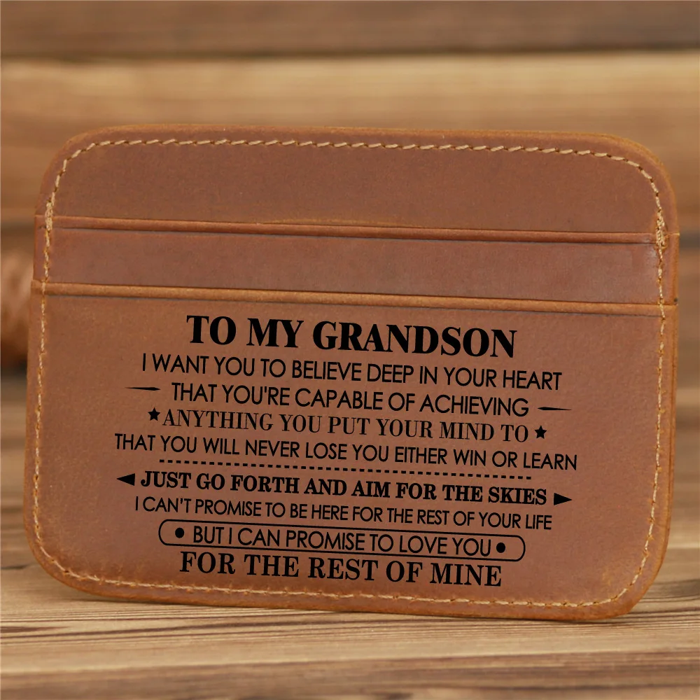 

Engraving Genuine Leather Wallet Slim Bank Credit Card Holder Men's Business Small ID Case For Man Purse Cardholder
