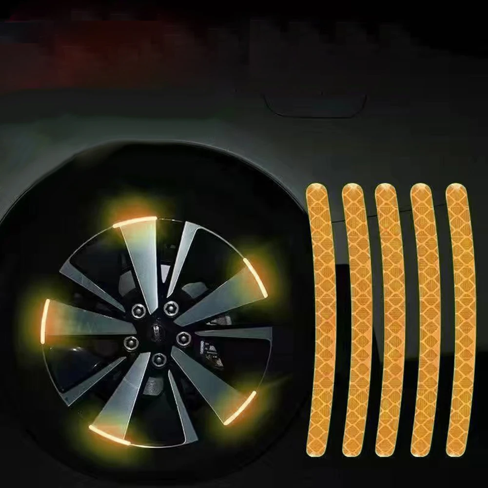 

Universal Wheel Rim Stickers Reflective Sticker Car Sticker Wheel Yellow Decorative Nano Tape Sticker Reflective Bicycles