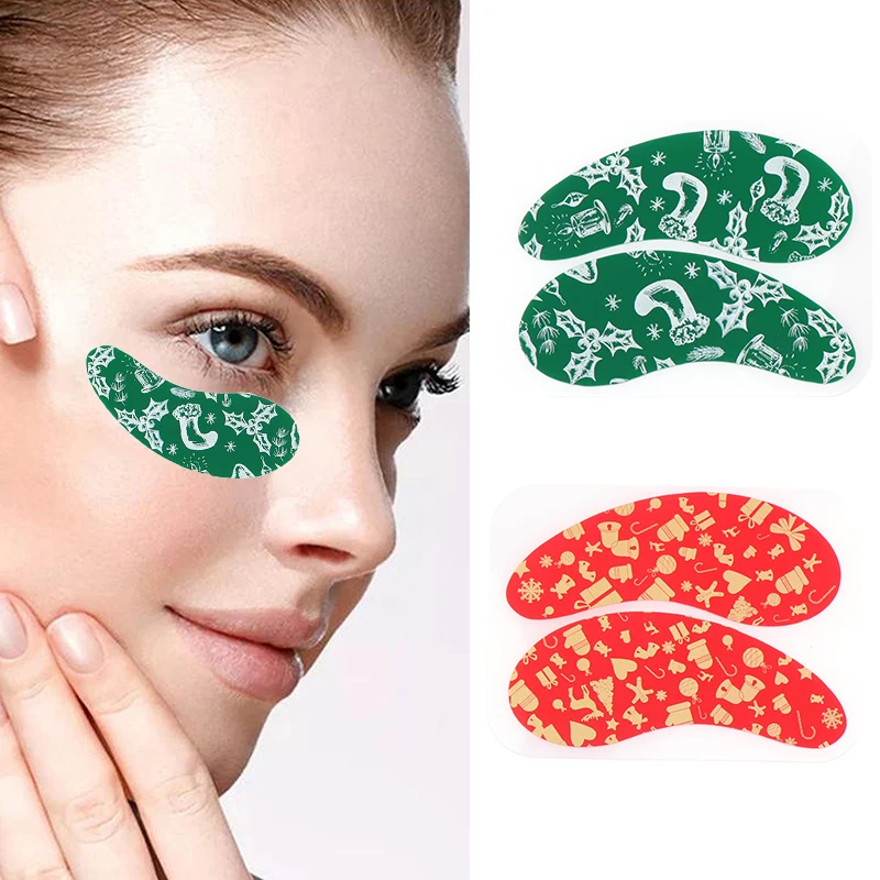 

1Pairs Christmas Patterned Silicone Eye Patch Lash Lift Eyelash Extension Patches Under Eye Patch Soft Eyelash Curlers Pads