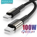 KUULAA USB C к USB type c кабель QC PD 100 Вт для xiaomi mi 10 9 redmi note 8 7 кабель type-c Быстрая зарядка 4,0 Быстрая зарядка