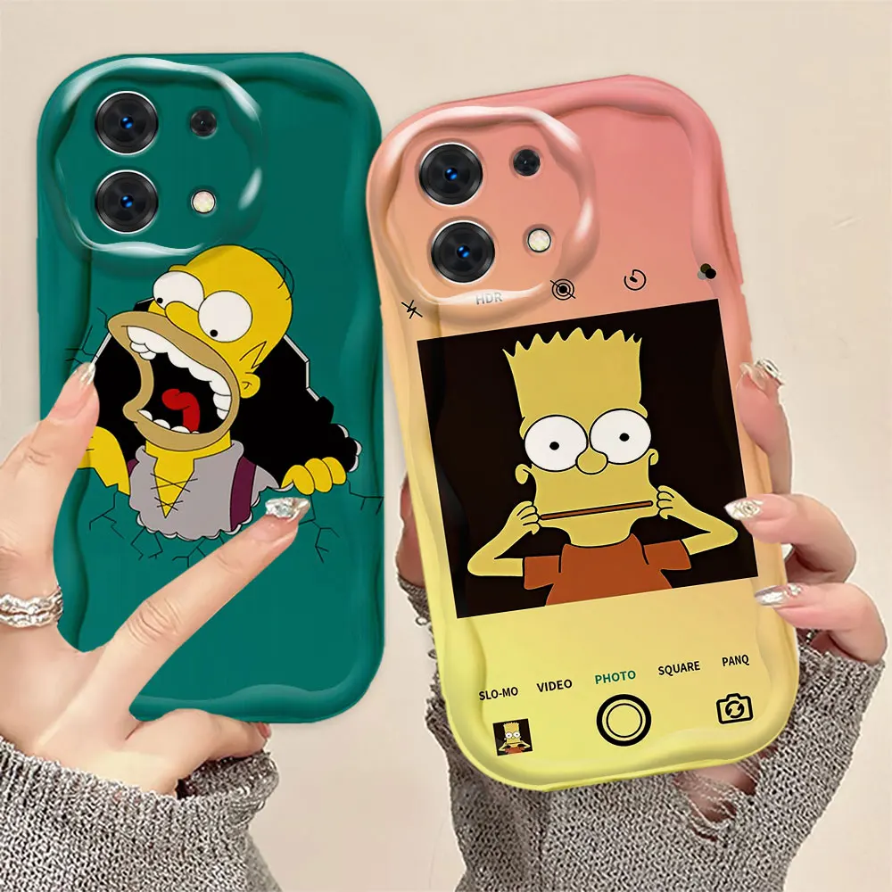 Забавный чехол для телефона H-Homer S-Simpsons с 3D волнистыми чехлами Redmi A1 A2 A3 K30 K40 K50 9T 9A 10