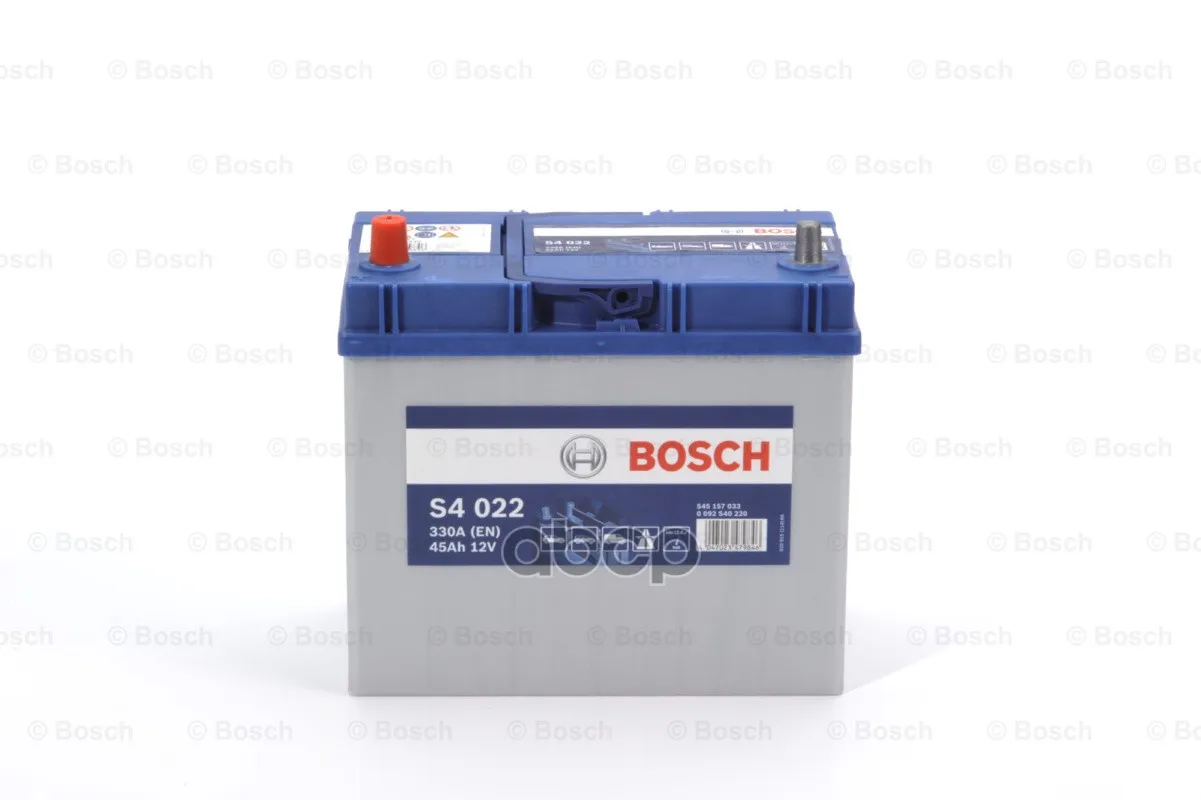 Аккумуляторная Батарея Bosch 45 А/Ч 129x238x227 12v Прямая Полярность 330a 545 157 033 S4 022 Bosch арт. 0 092 S40 220