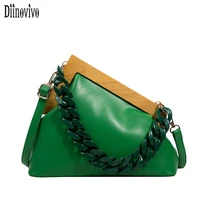 diinovivo luxury brand women handbag thick chain designer crossbody bag pu leather shoulder bag lady patry cluth purse whdv2165
