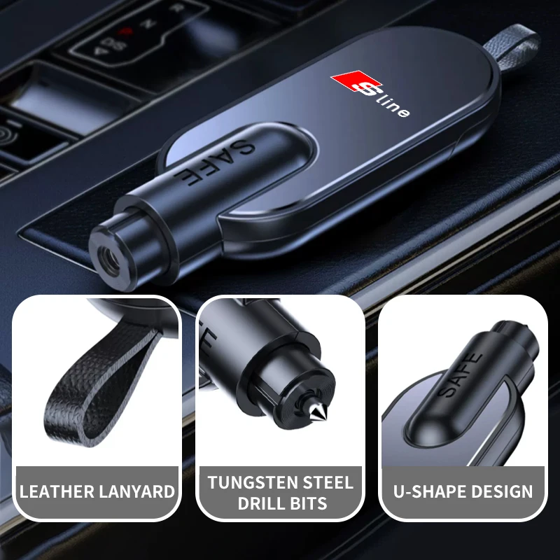 2 в 1 автомобильный молоток безопасности для аварийного стекла резак ремня Audi Quattro