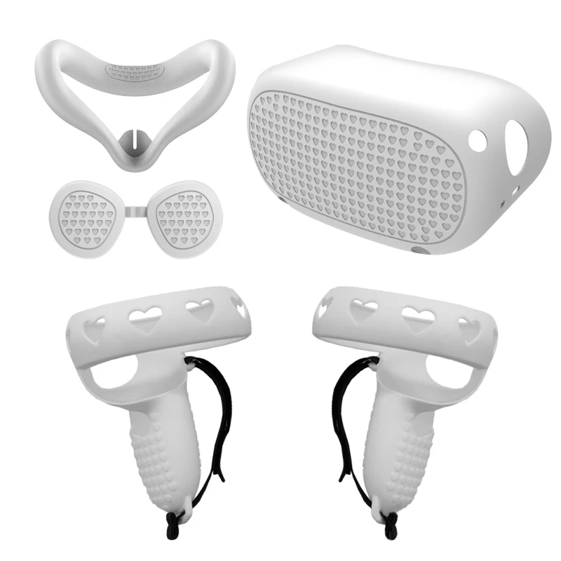 

Силиконовый защитный чехол в комплекте, чехол для сенсорного контроллера, защитный чехол для лица, совместимый с гарнитурой Oculus Quest 2 VR DXAC