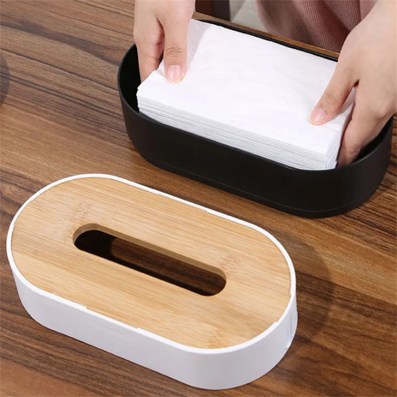 Держатель коробки для салфеток бамбуковая крышка коробка туалетной бумаги
