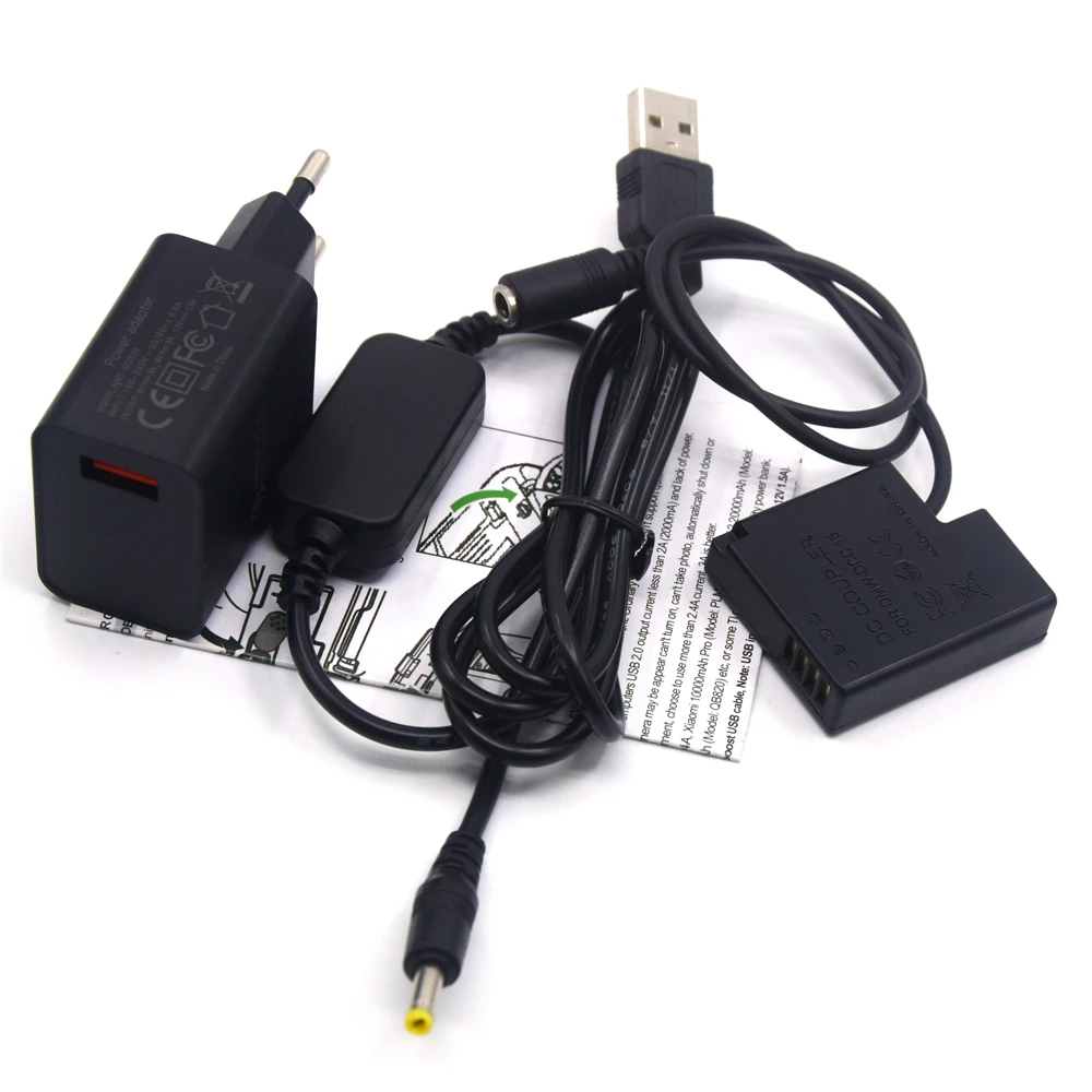 Зарядное устройство QC3.0 18 Вт + USB-кабель питания искусственная батарея для Lumix DMW-BLH7