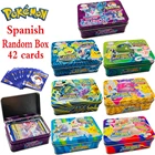 42 карты покемона, жестяная коробка, TAKARA TOMY Flash, карты покемона, боевая игра, хобби, коллекционные игры, коллекционные аниме детские карты