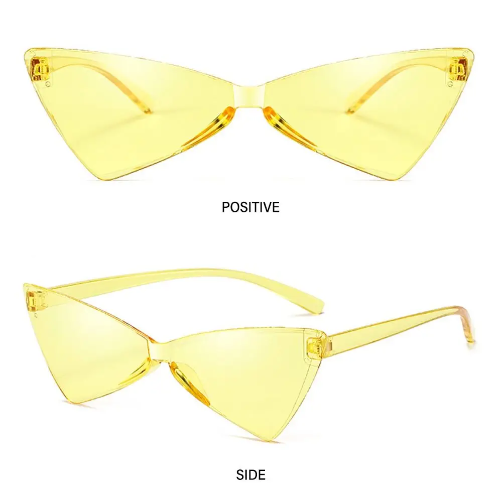 Ретро-очки без оправы яркие цветные прозрачные солнцезащитные очки для взрослых