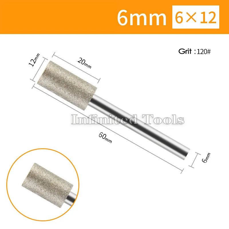 

Алмазные шлифовальные сверла Dremel 5 шт. 6 мм 120 grit