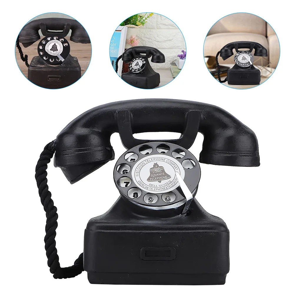 

Vintage Resin Craft Ornament Telephone Model Coffee Decor Telephone Adornment