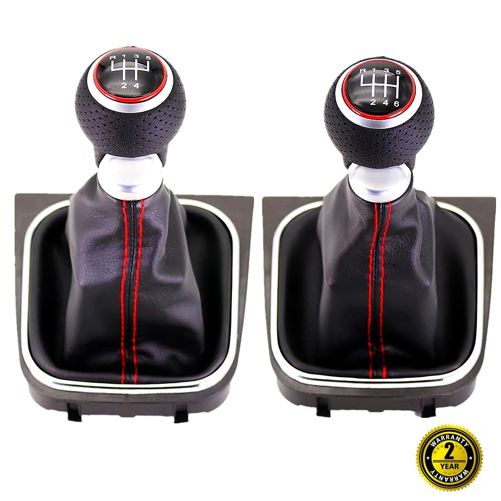 

5 / 6 Speed Gear Stick Shift Knob Boot For VW Golf 5 6 MK5 MK6 R32 R20 GTD GTI 2004 2005 2006 2007 2008 2009 2010 2011 2012 2013