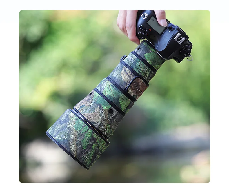 Для Nikon AF-S NIKKOR 500 мм F5.6 E PF ED VR Водонепроницаемый объектив в камуфляжной оболочке, защитный чехол от дождя, нейлоновая ткань.