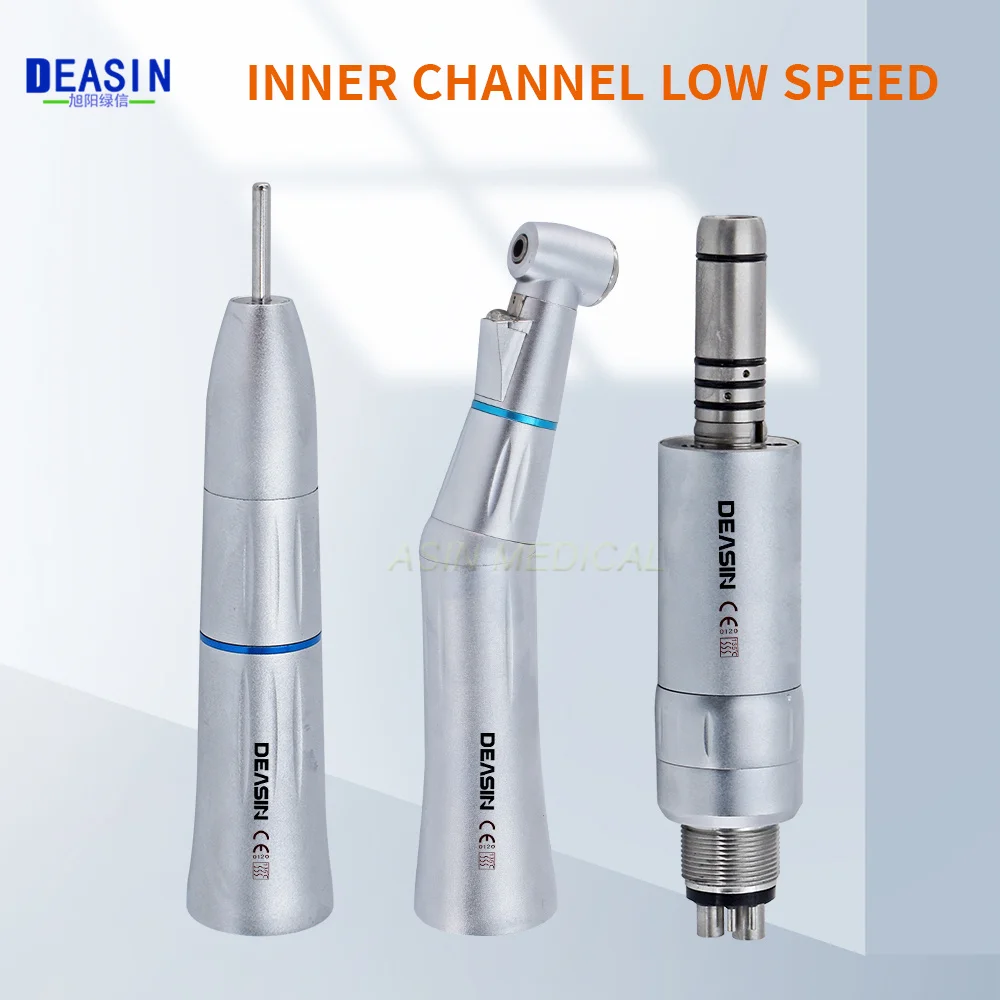 Asin Dental Low Speed Set Inner Water Spray Low Speed Handpiece Contra Angle Cone Air Motor 2/4 holes Dentistry Tools