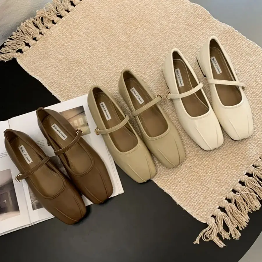 Весна 2024 дизайнерские женские элегантные туфли с квадратным носком однотонные в