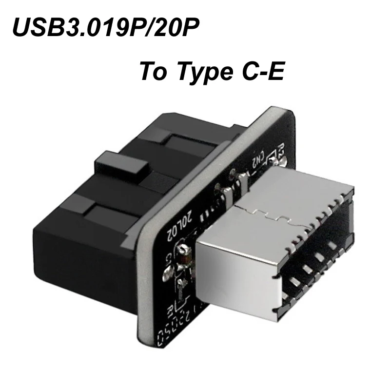 19P/20P Pin Internal Header to USB USB 3.0 3.1 Type C Gen2-gen1 Plug-in Front Type E   Adapter Converter 73S Motherboard Desktop Instrument