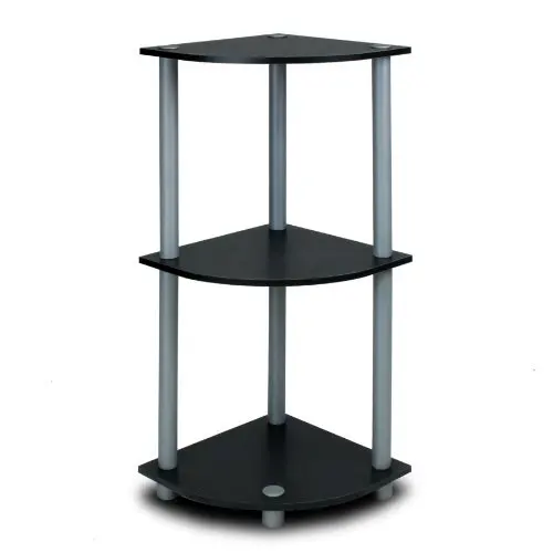 

Stylish 3-Shelf Freestanding Shelving Unit, Elegant Black and Gray - 6"W x 6"D x 29.6"H, For Easy Assemble and Durable Use.